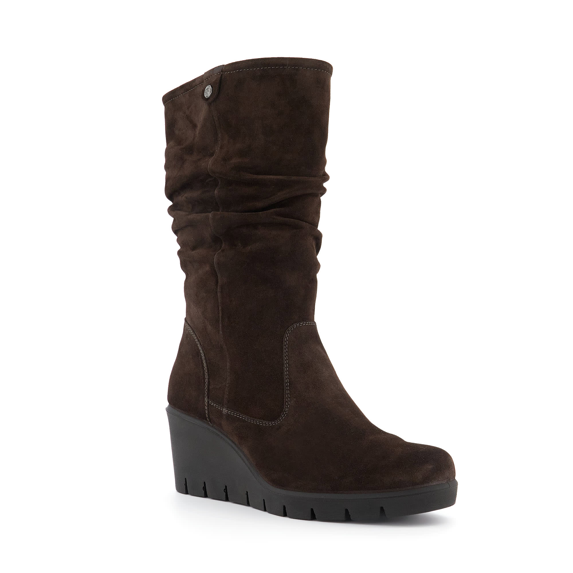 Skechers ruched suede new arrivals wedge boots