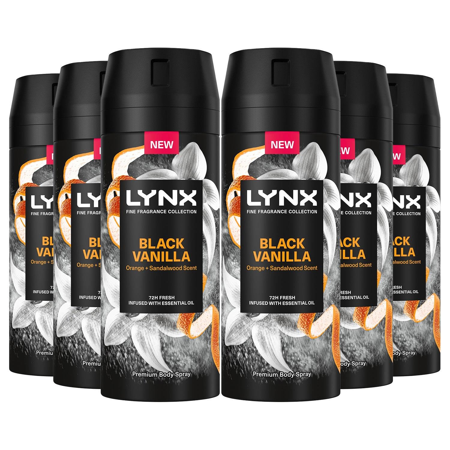 Lynx Fine Fragrance Collection Black Vanilla Deodorant Body Spray 150ml ...