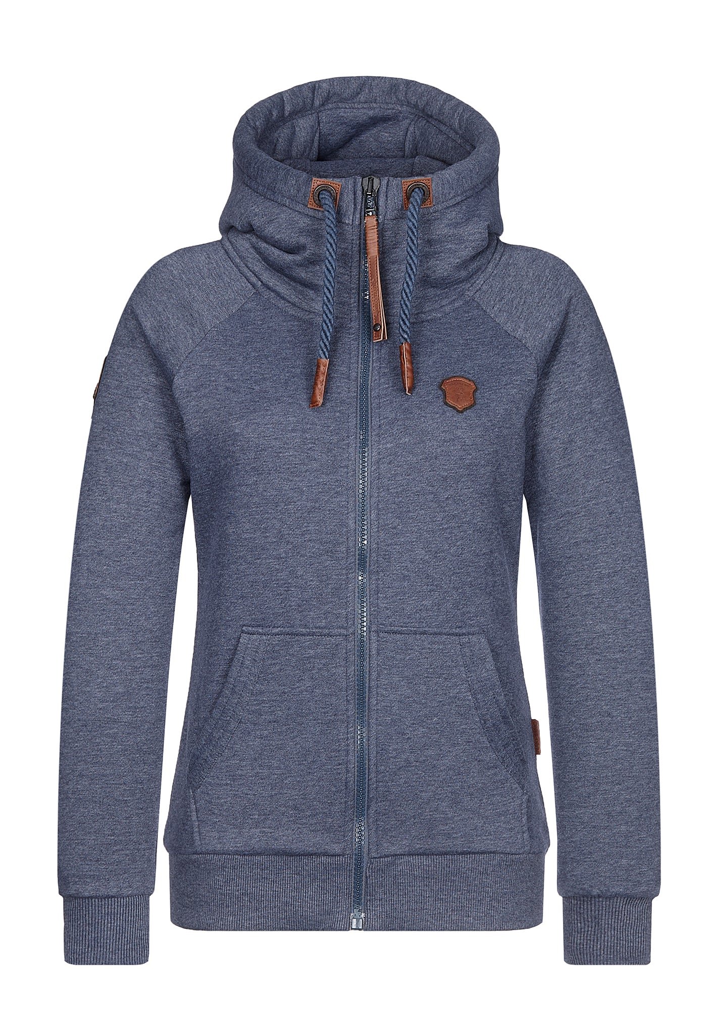 Sweat à Capuche Naketano Bleu à Points – Femme XL, Fermeture éclair, Occasion Bon état