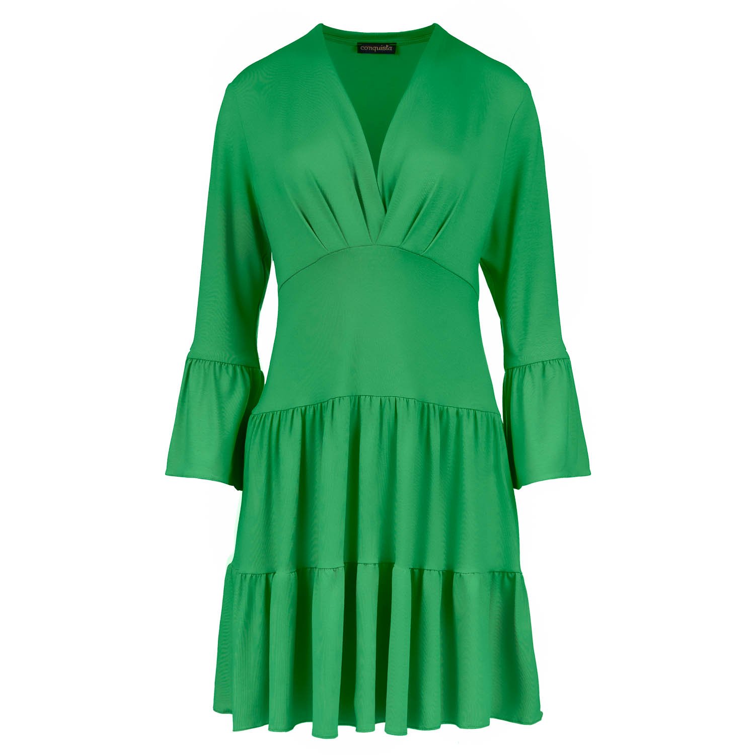 Groene jersey jurk met ruches