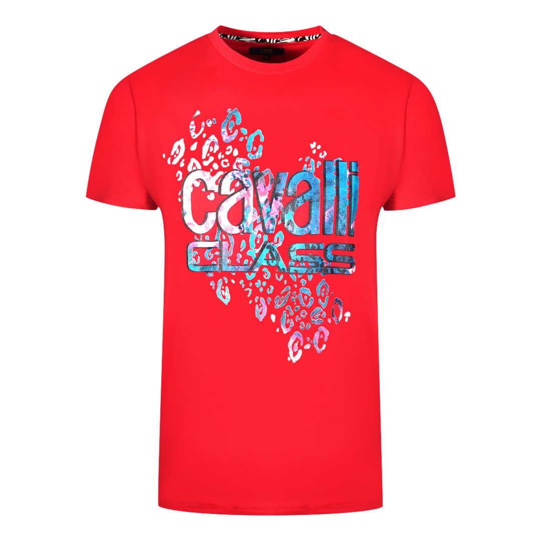 Cavalli Class Red Cotton Men T-Shirt