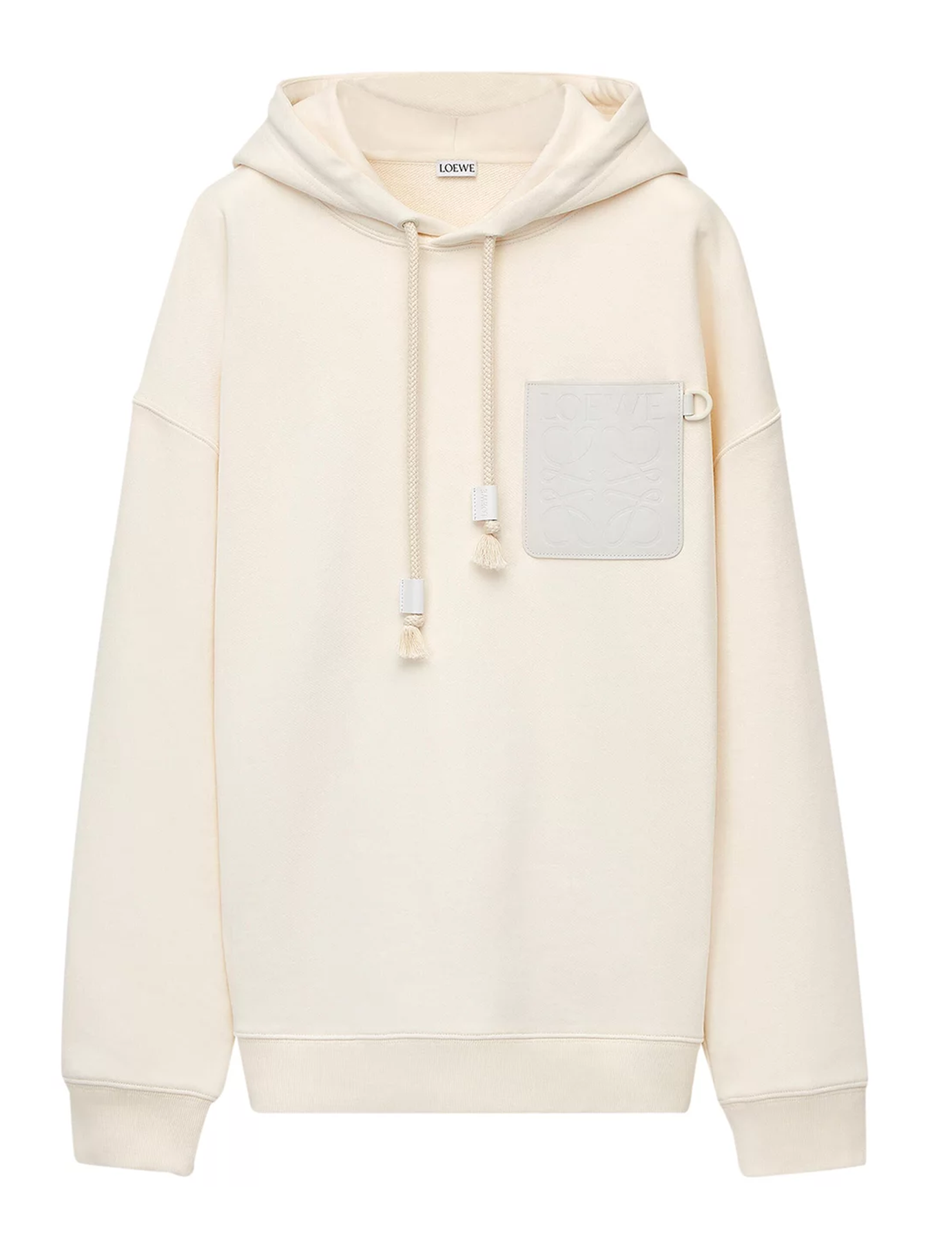 Sudadera con capucha Loewe Anagram Patch Pocket en fresno blanco