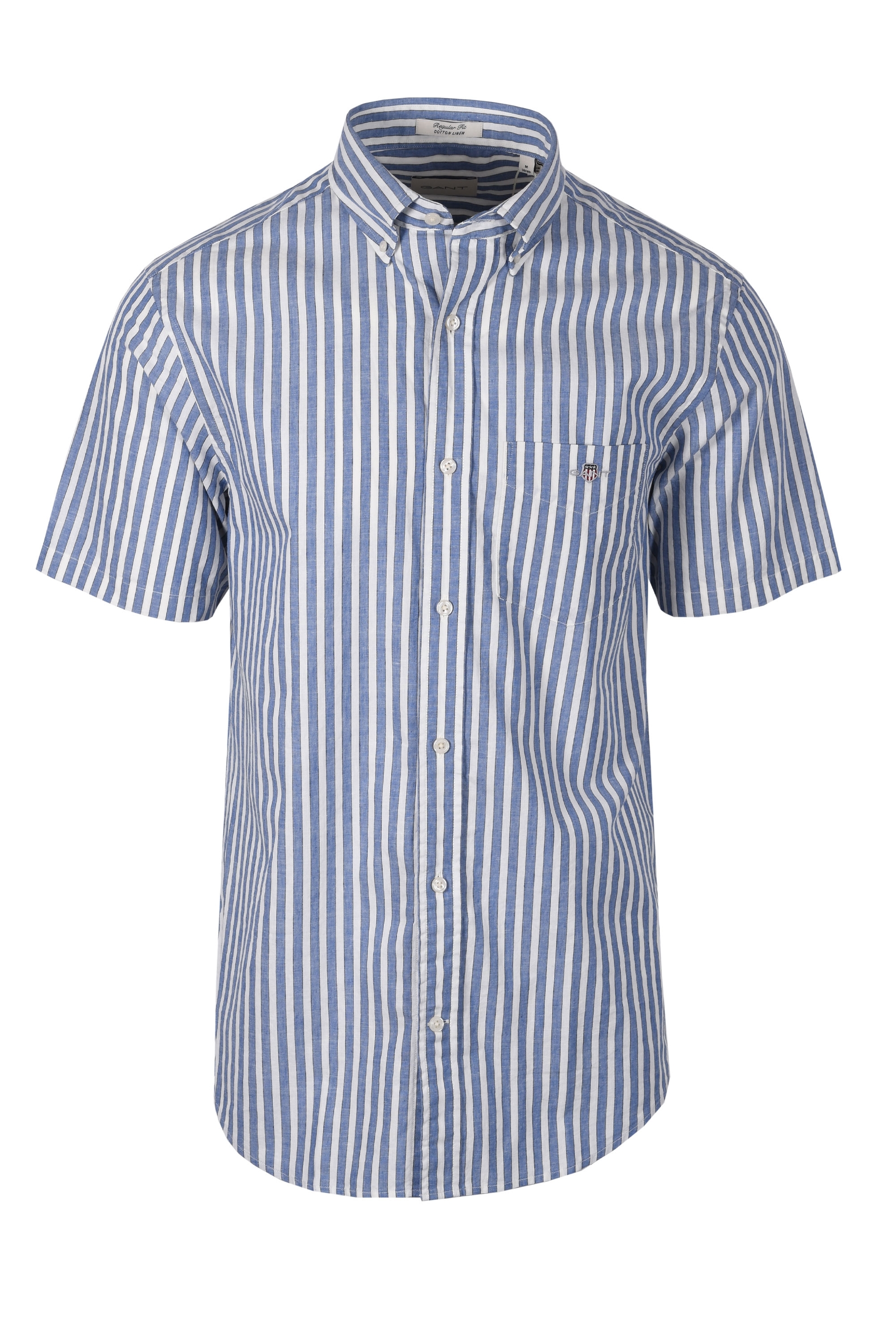 Gant Camisa Regular Fit de lino y algodón a rayas Descuento Ropa