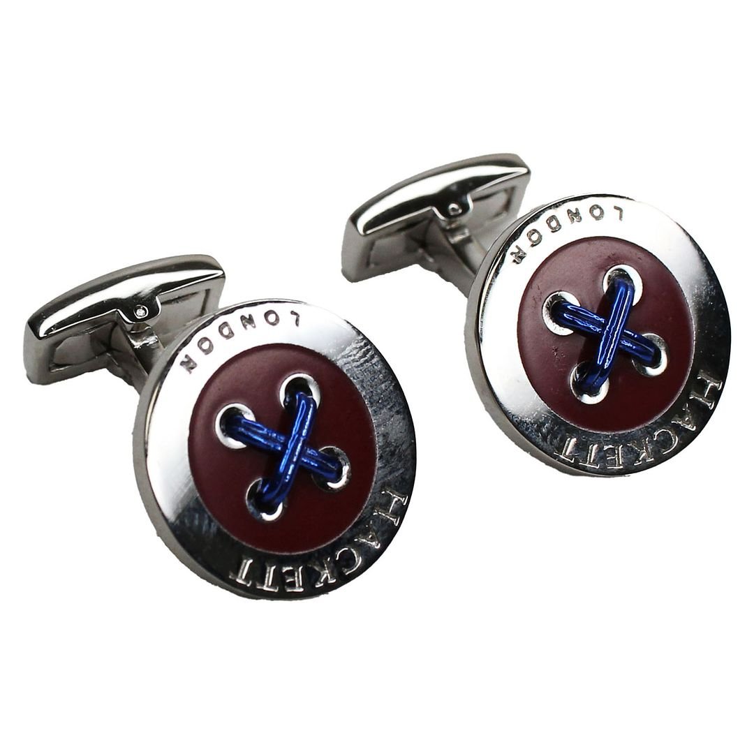 Hackett London Button Hole Mens Red Cufflinks