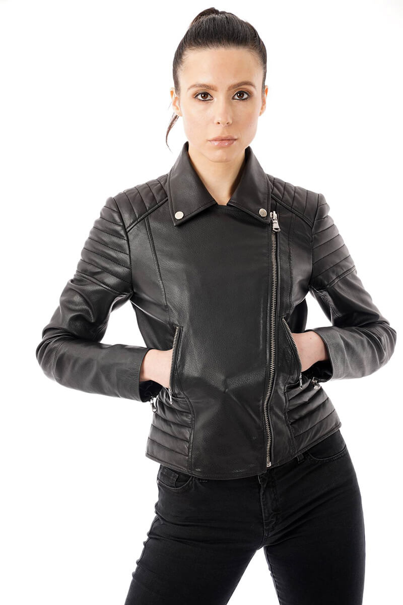 Ribbed biker jacket outlet