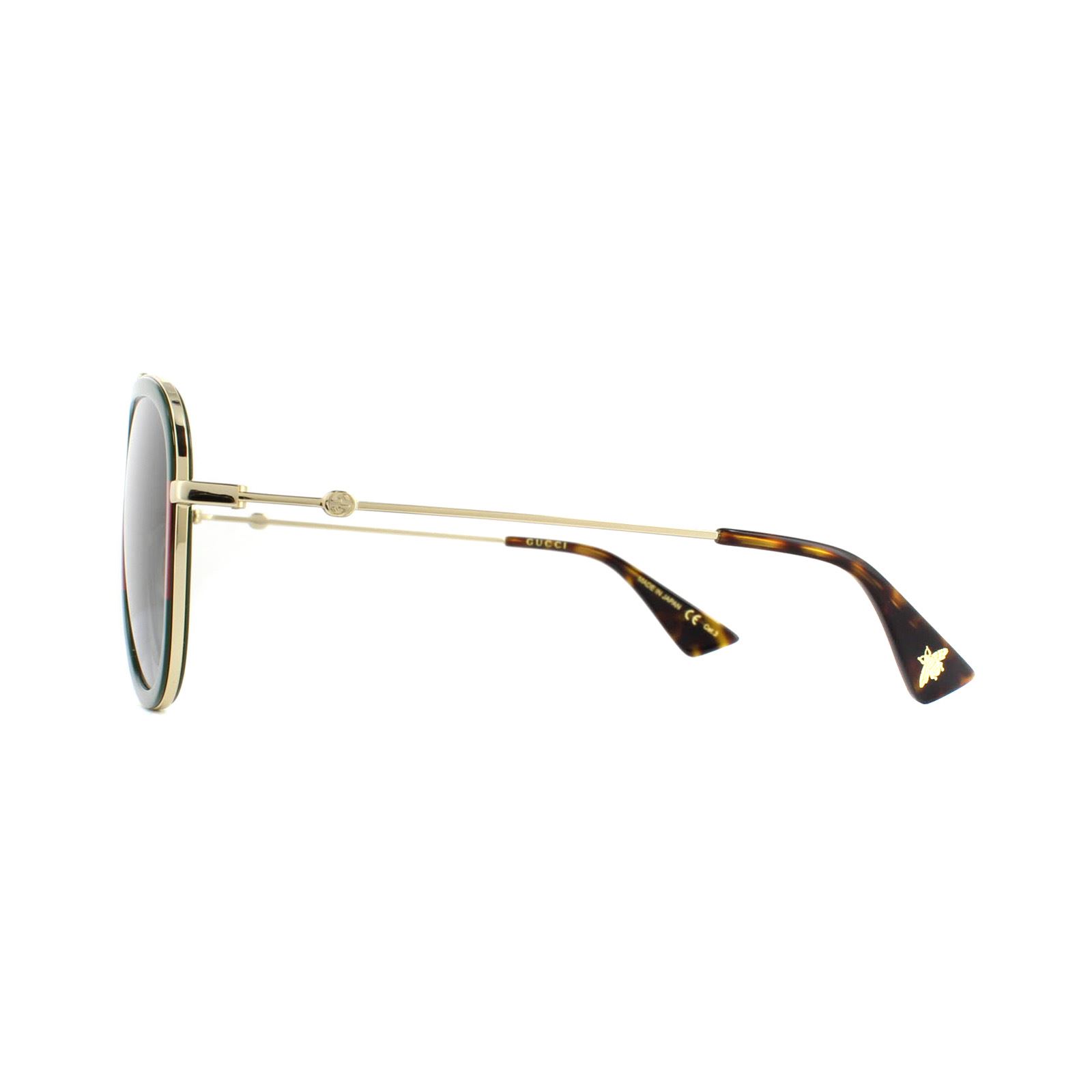 Gucci Sunglasses GG0062S 003 Gold Green Red Green Gradient