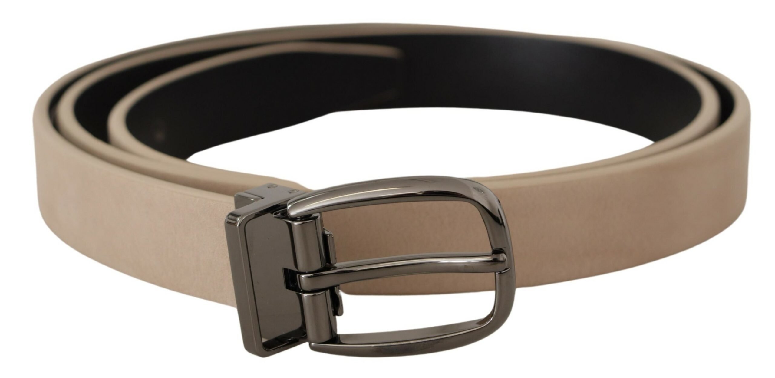 Dolce & Gabbana Men Brown Leather Classic Metal Buckle Belt