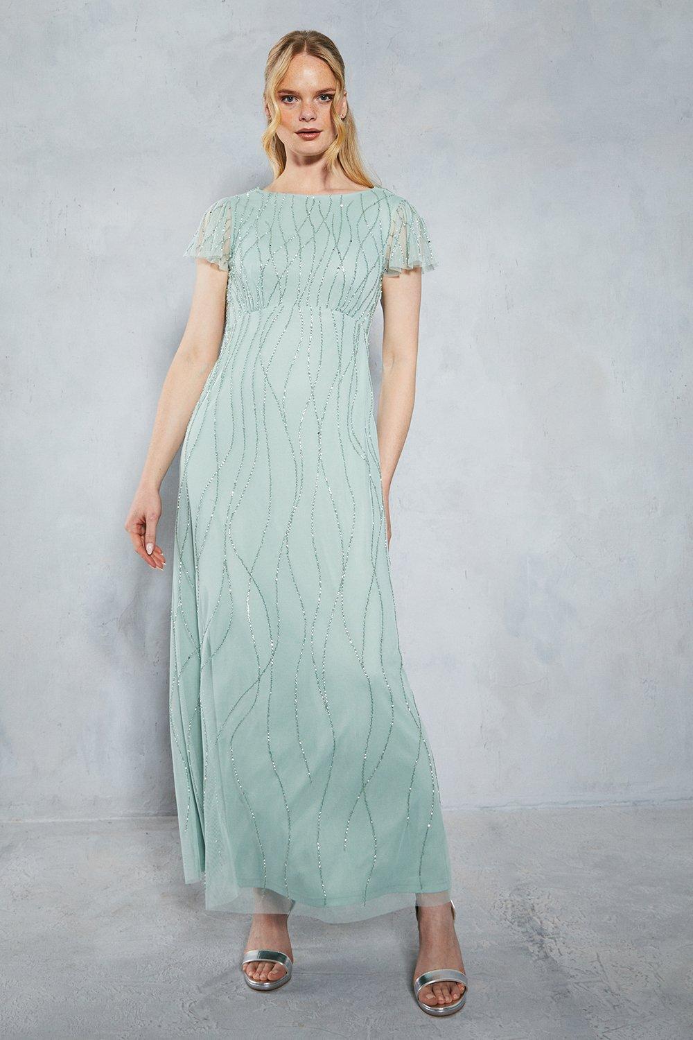 Cowl Back Maxi Sequin Dress
