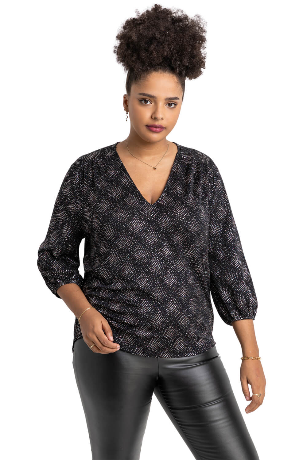 Curve Glitter Sparkle Tunic Top