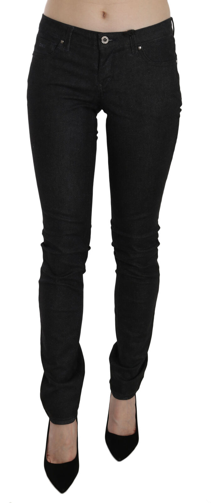 Costume National Jean skinny noir à taille basse pour femme, dà contractà , en jean