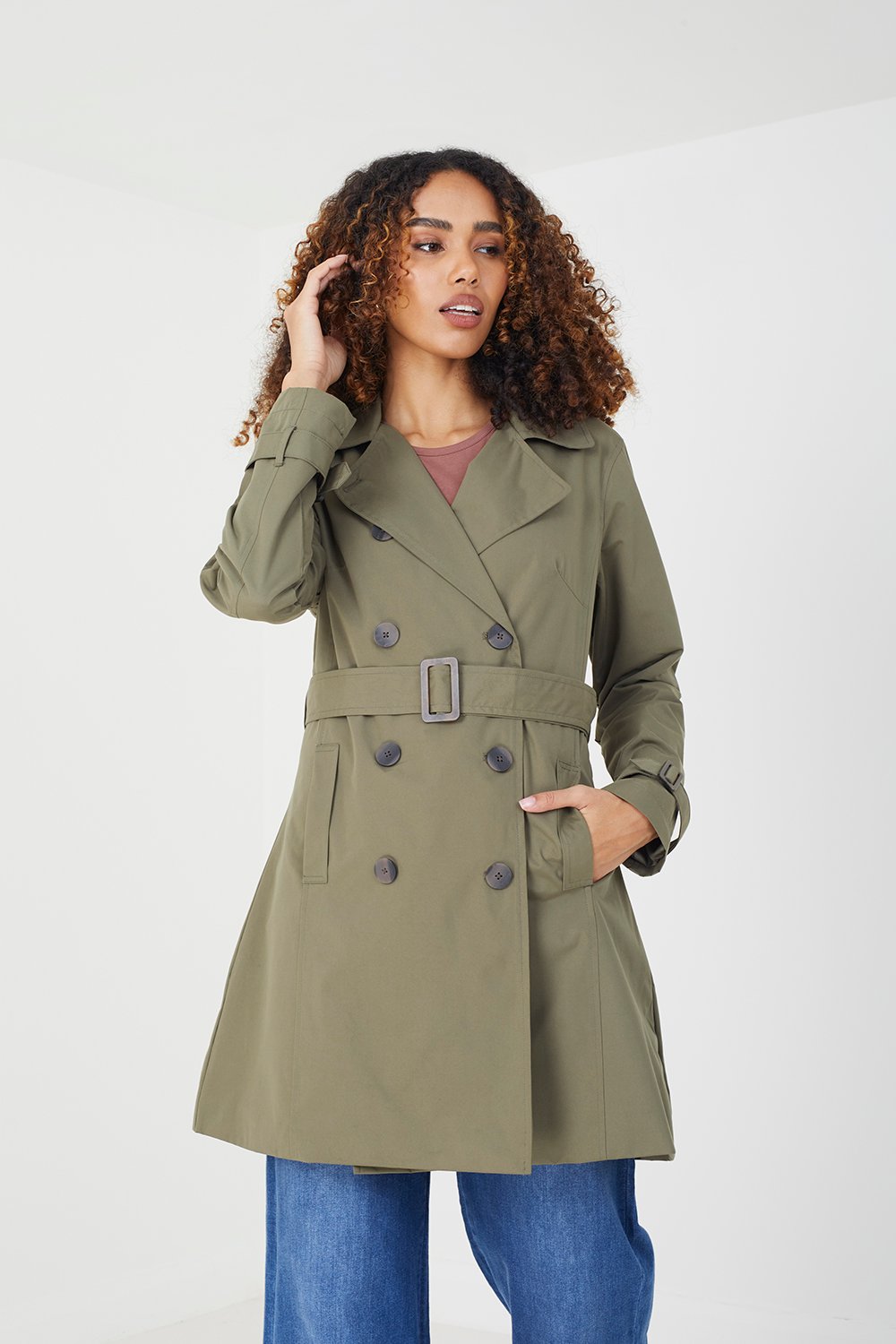 Short Khaki Trench