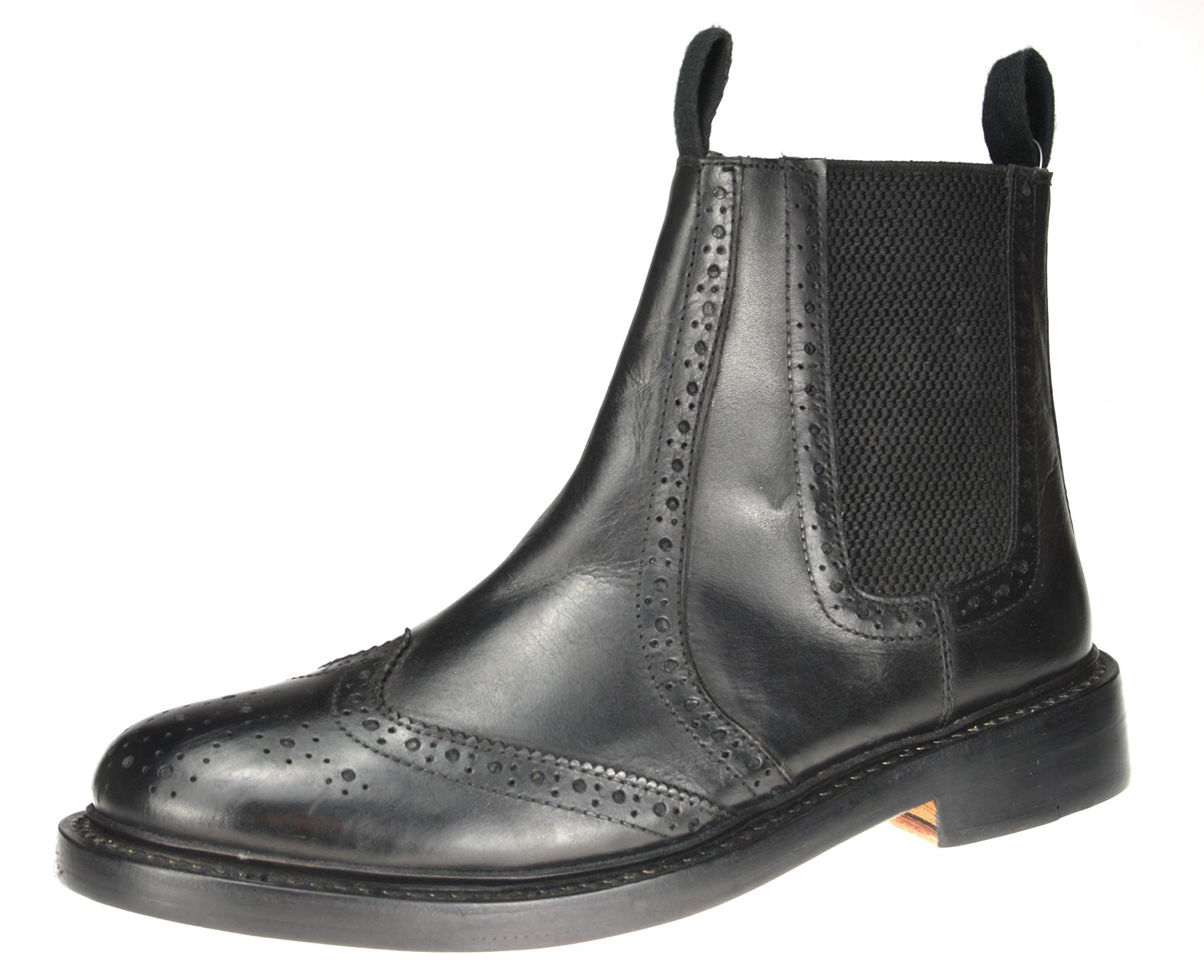 Brogue chelsea cheap boots mens black