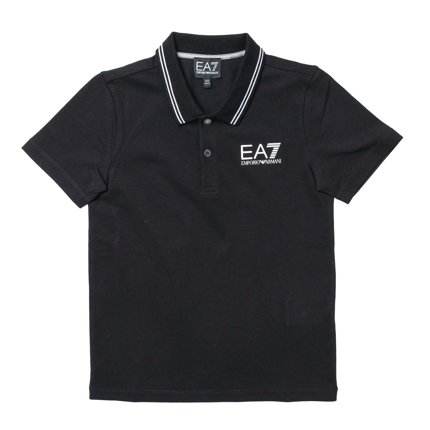 Emporio Armani Boys Logo Polo Shirt in Black