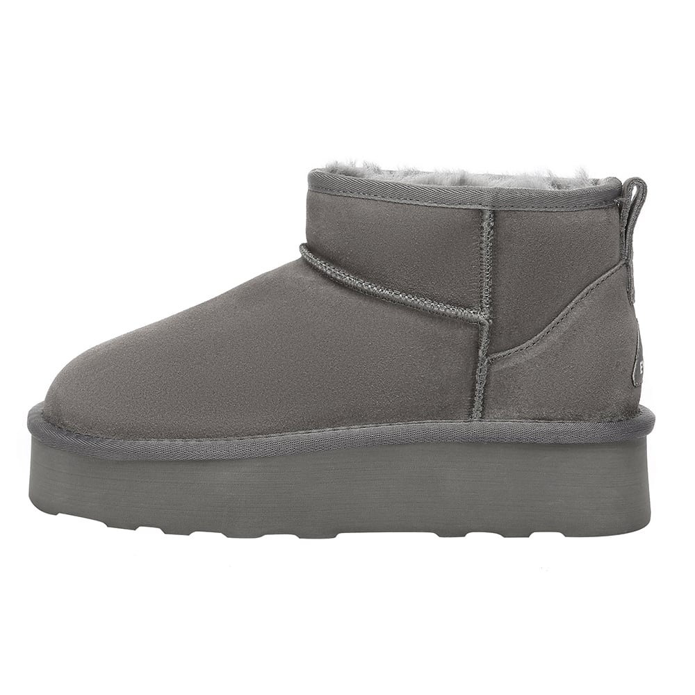 EVER AU Women Heron Ultra Mini Platform Boots - Grey