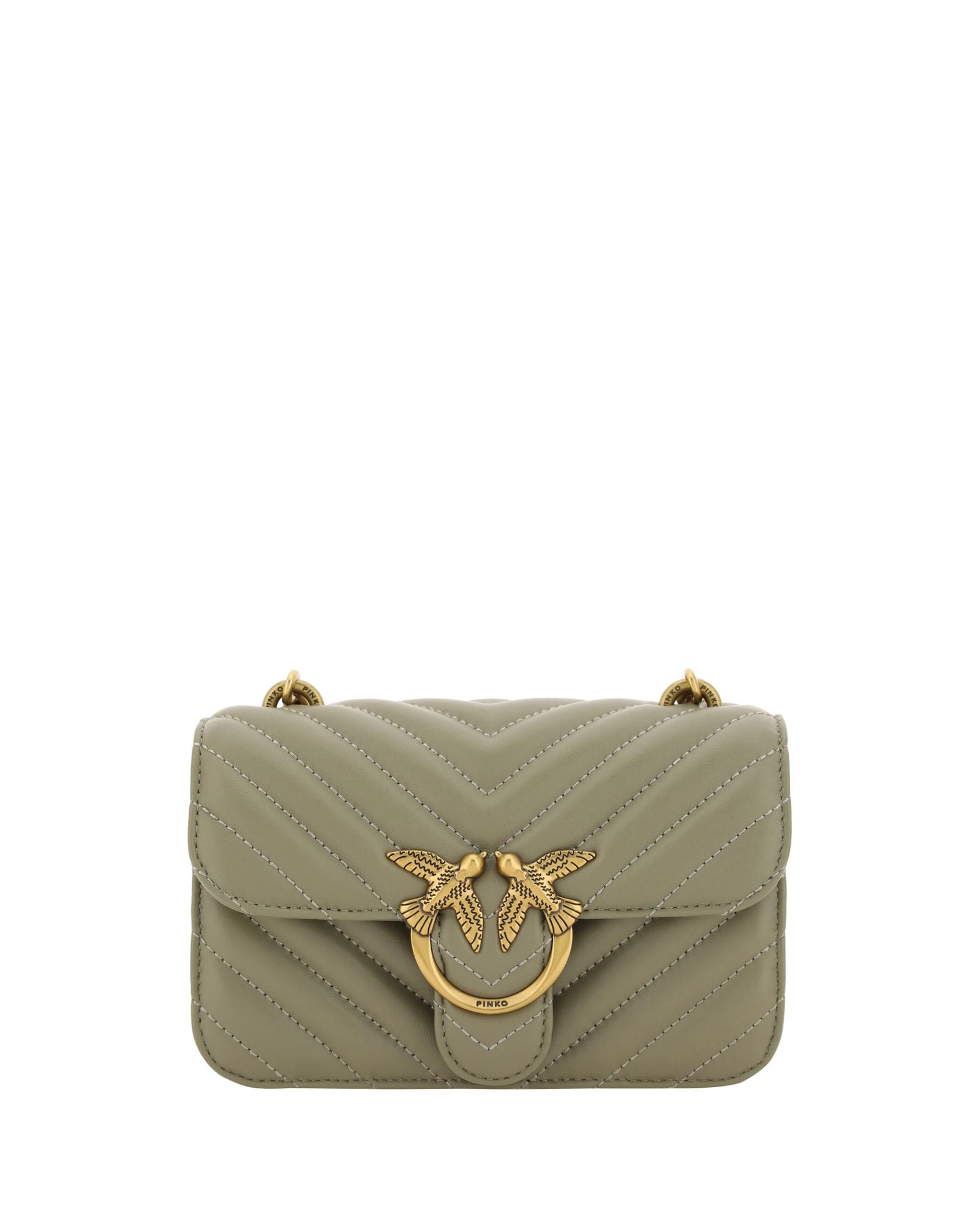 PINKO Bicolor Calf Leather Bos Taurus Shoulder Bag