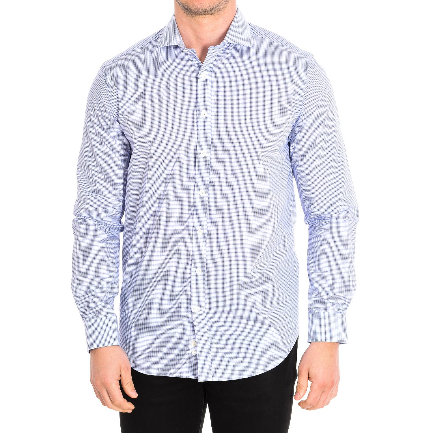 BEN5 Herren Langarm Reverskragen Knopfverschluss Hemd