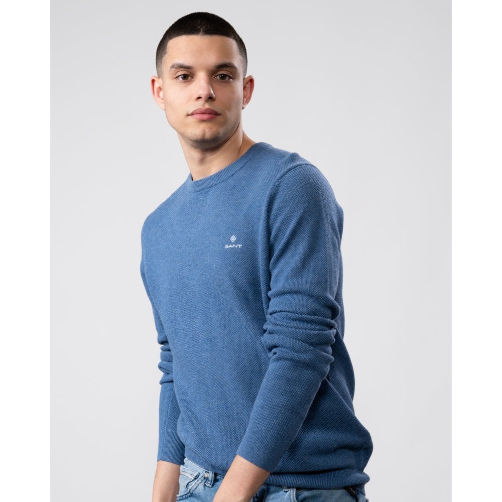 Gant Men Blue Solid Collar Sweatshirt