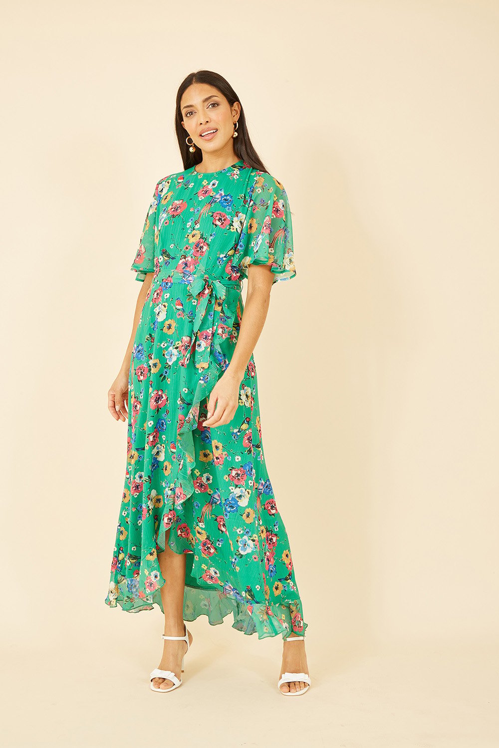 Upper Frilled Green Midi Dress main image 0