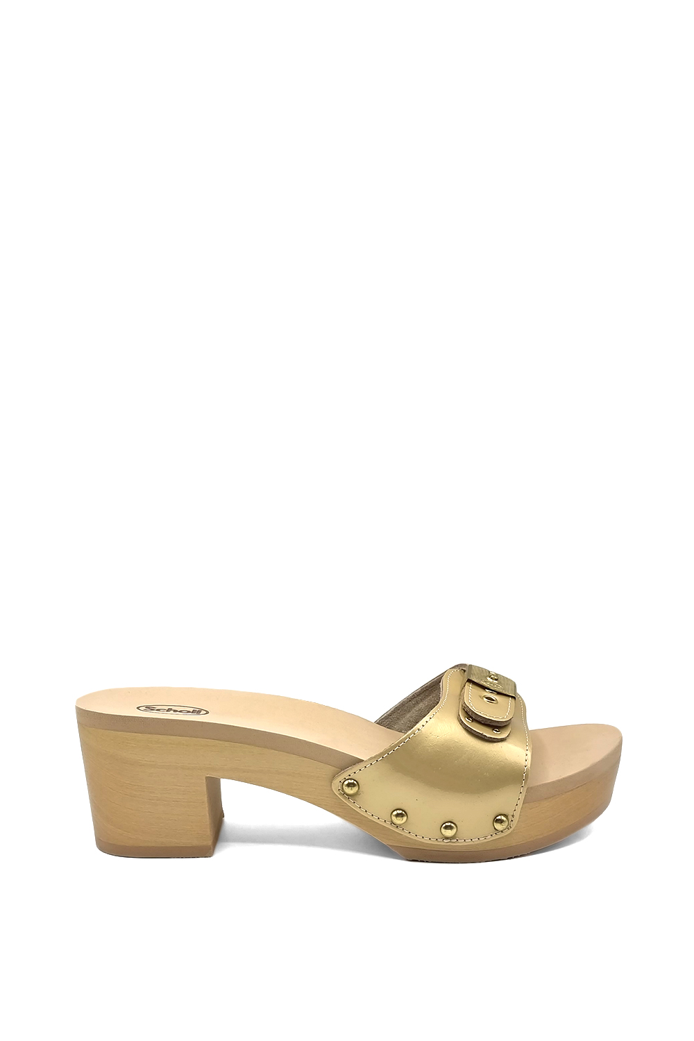 Scholl Women s Pescura Ibiza Leather Heeled Wooden Sandal