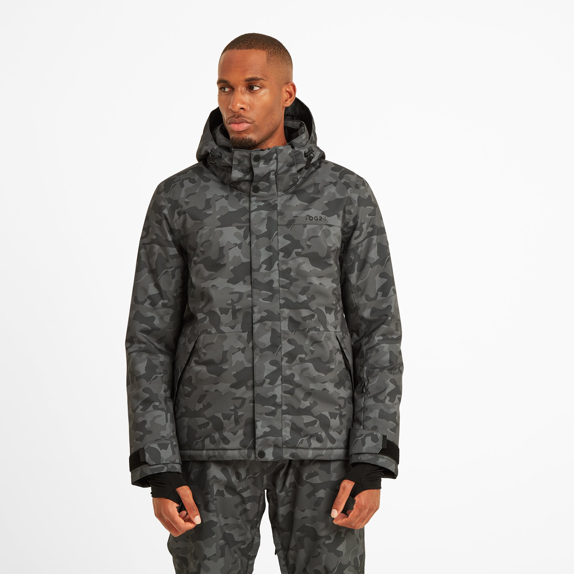 Freestyle Mens Ski Jacket Steel Grey Camo