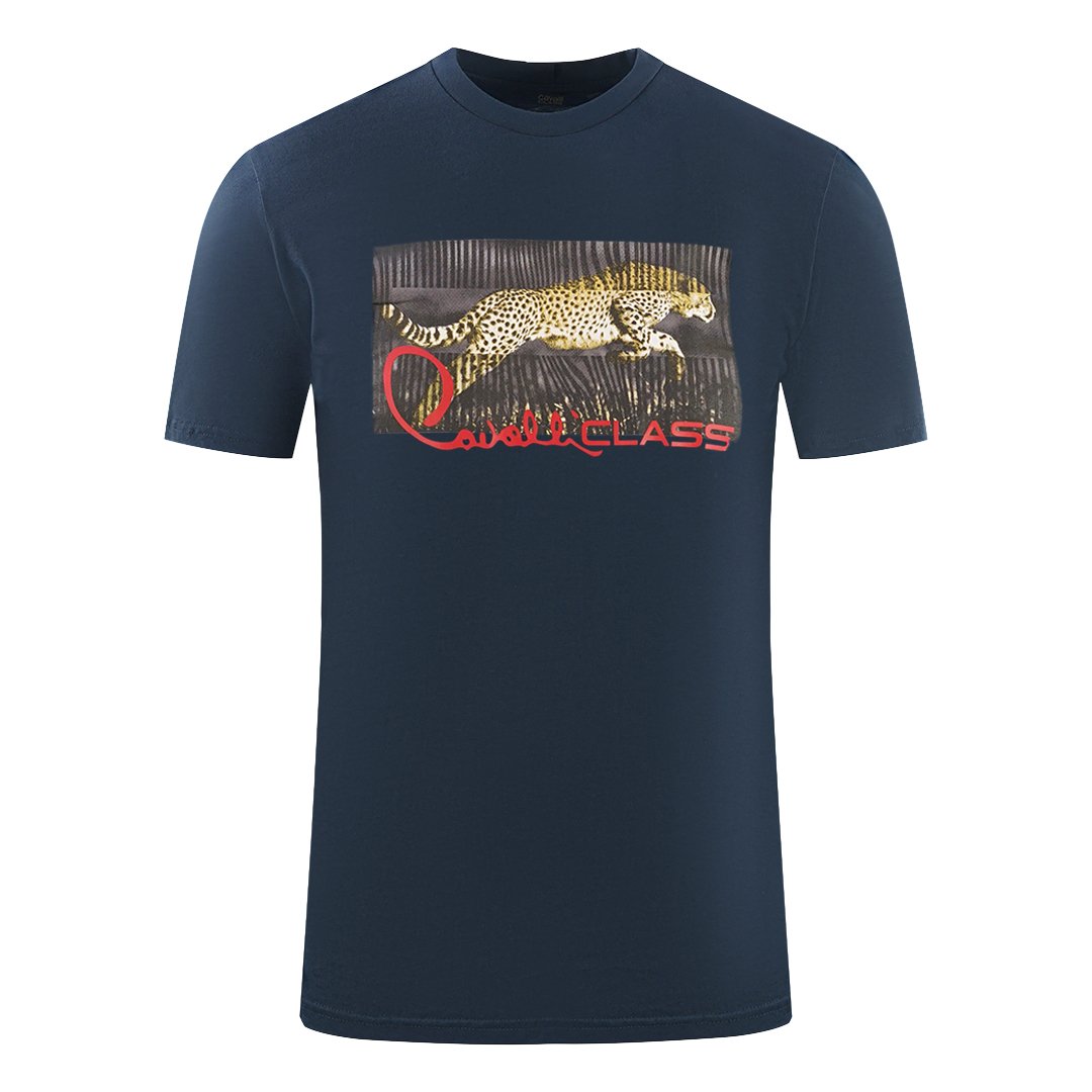 Cavalli Class Blue Cotton Men T-Shirt
