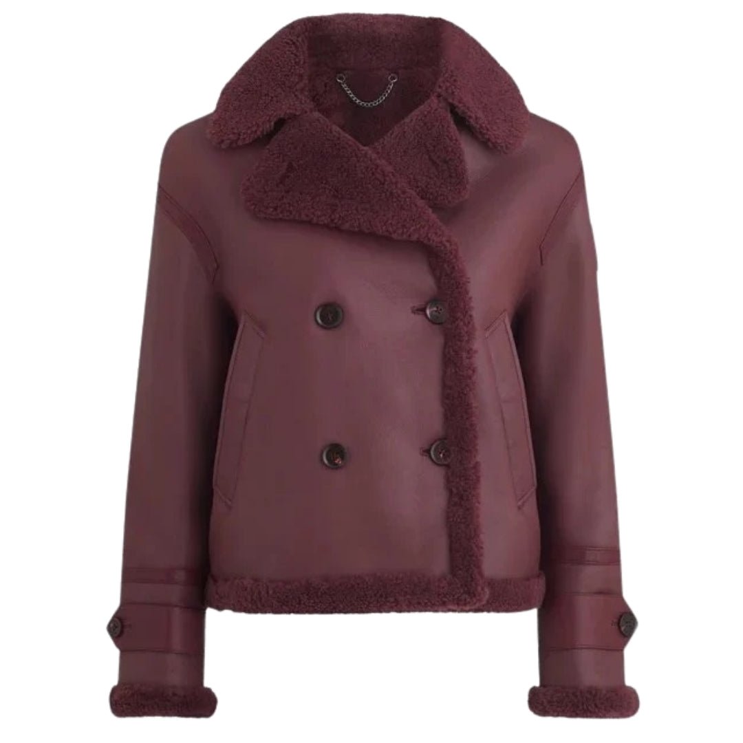 Belstaff Cedar Redwood Burgunder Sherling Lederjacke