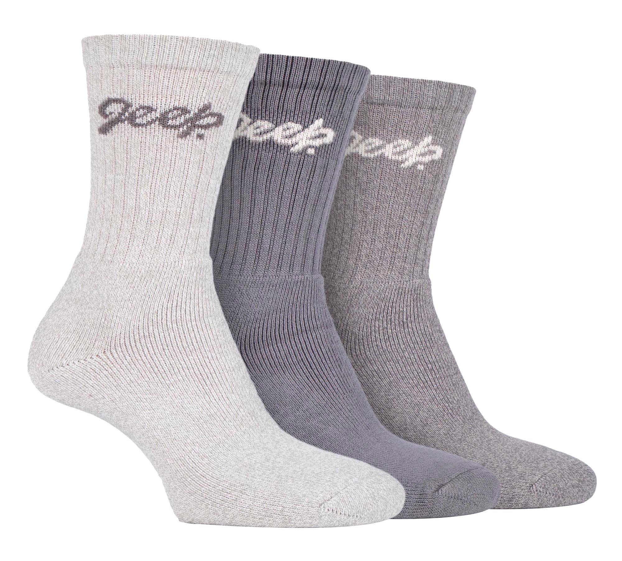 Womens Hiking Boot Socks | Jeep | Ladies Ribbed Outdoor Cushioned Socks with Reinforced Heel and Toe - Slate / Grey