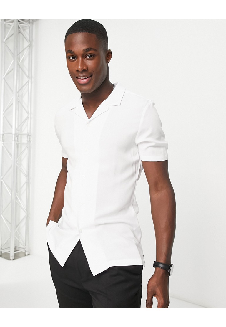White Printed Viscose Shirt