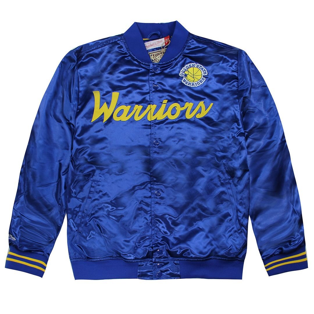Mitchell & Ness Men's NBA Golden State Warriors Checker Satin Jacket main image 0