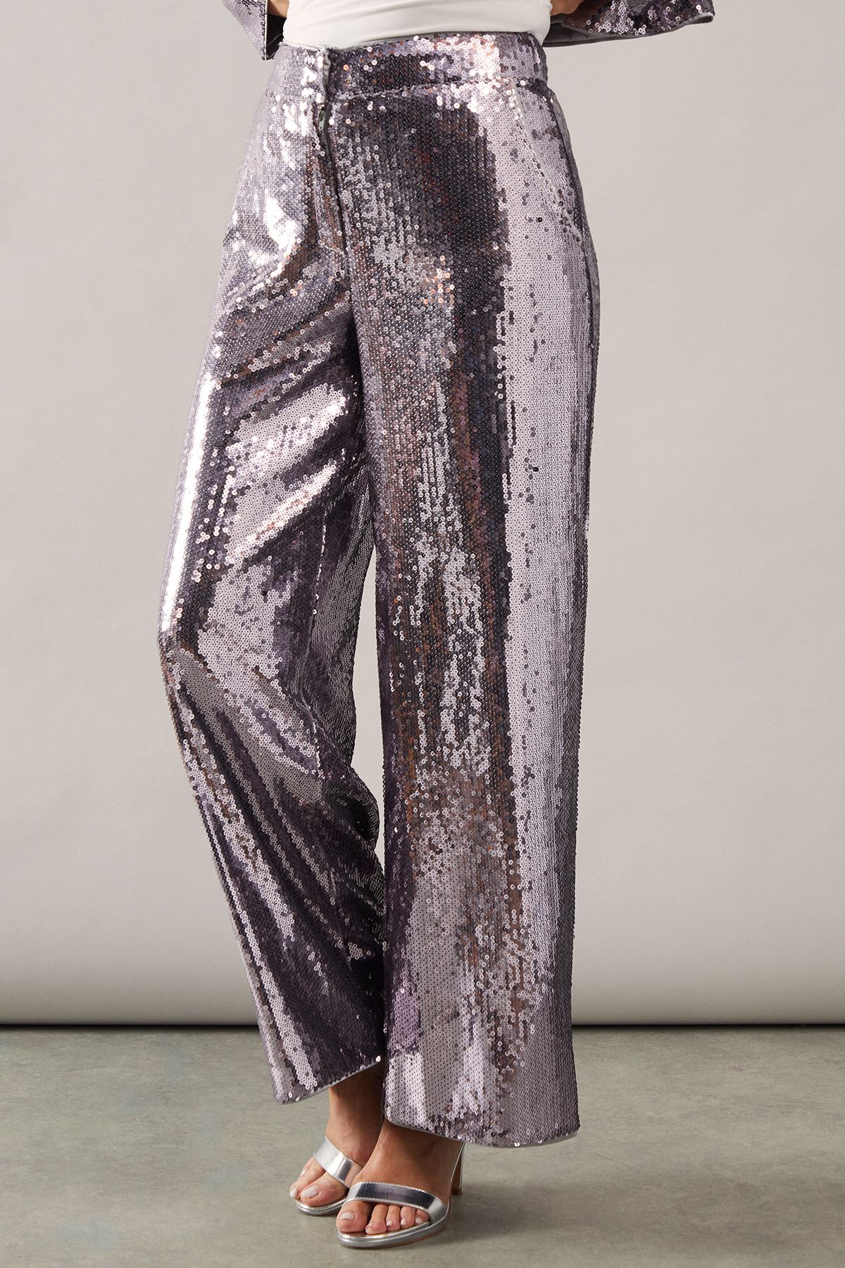 Sequin Wide Leg Trousers