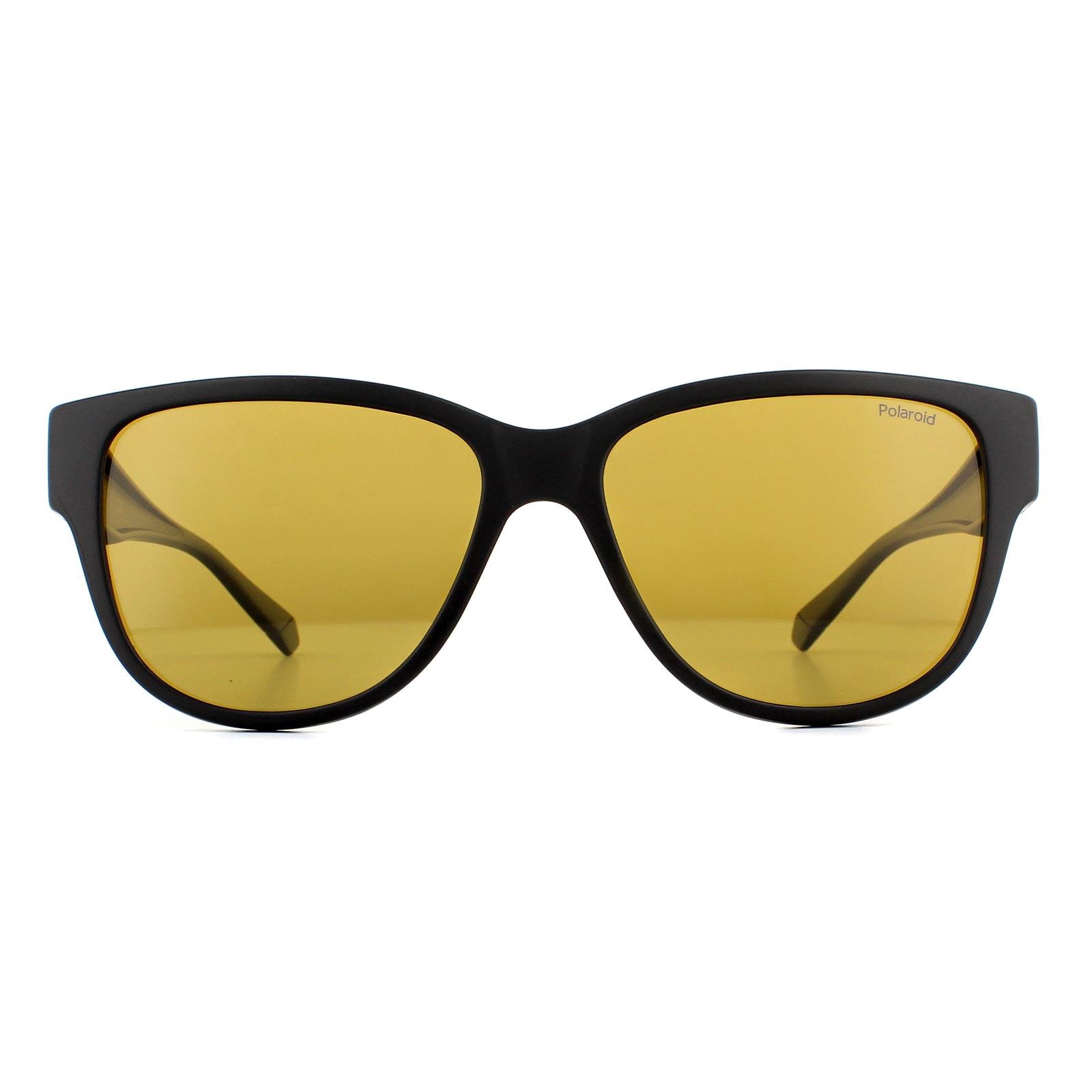 Polaroid Suncovers Square Unisex Black Yellow Polarized Sunglasses