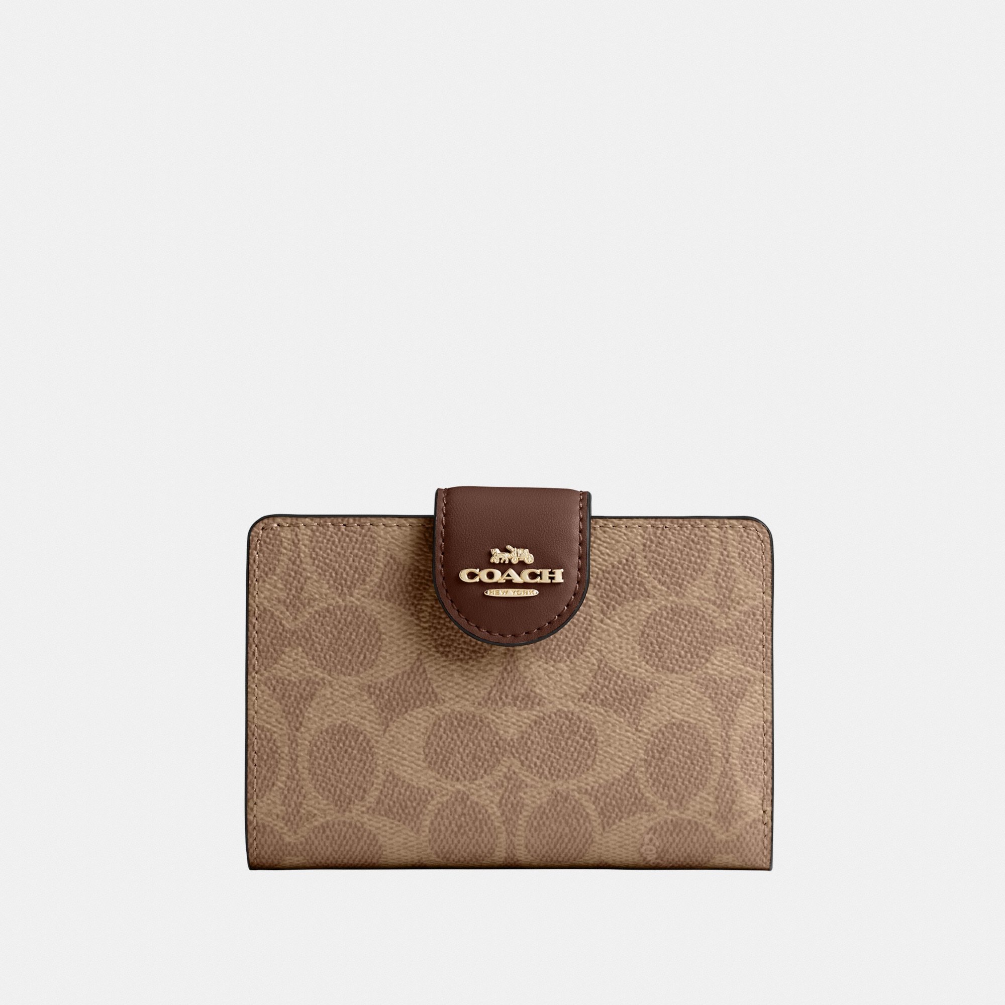 Coach signature pvc medium corner zip wallet outlet