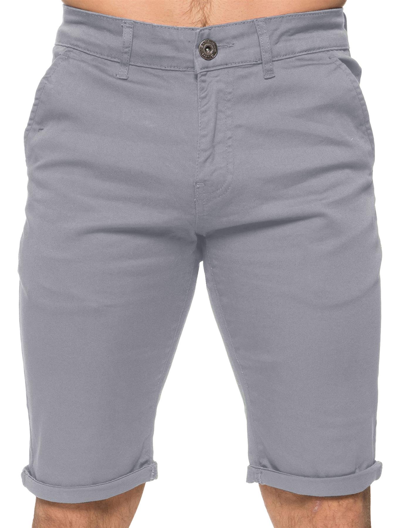 Enzo Men's Slim Fit Stretch Chino Shorts