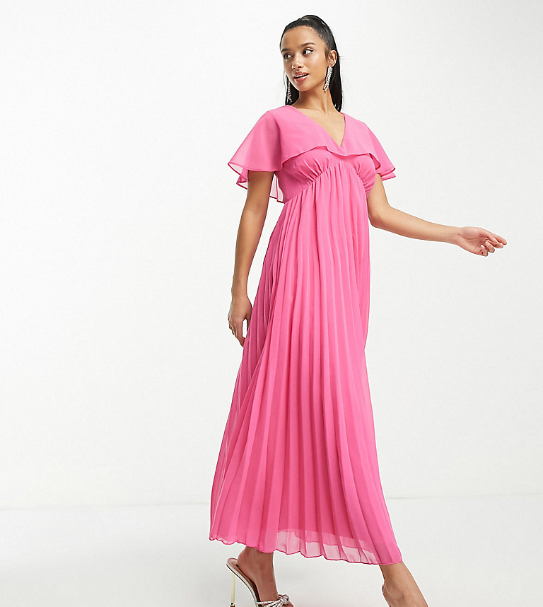 River island pink pleated dress outlet