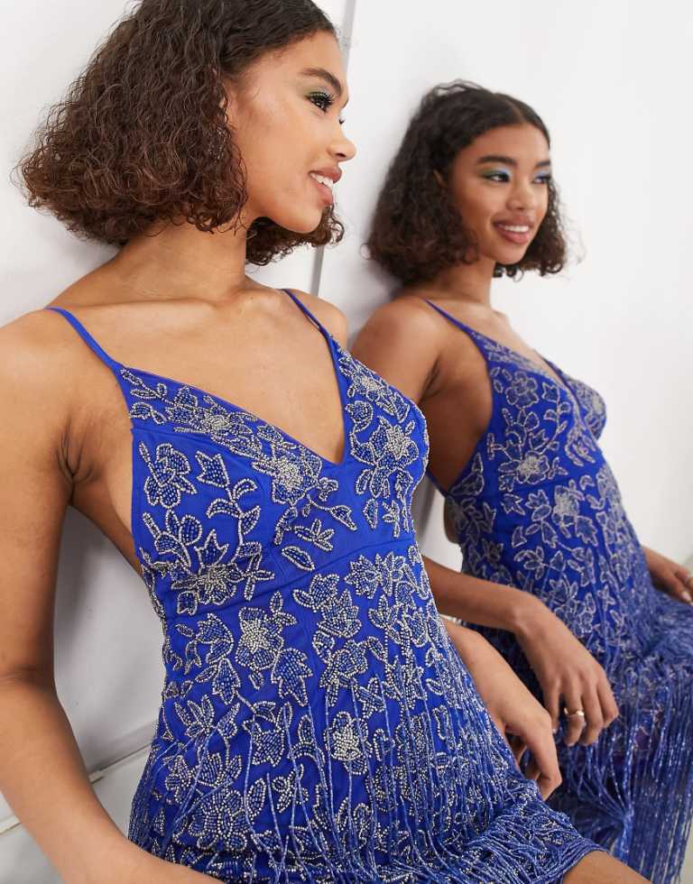 royal blue mermaid prom dress Dahlia Strapless Sequins Long with Slit Multi Size:10R Chic feminine dress🖤🎀