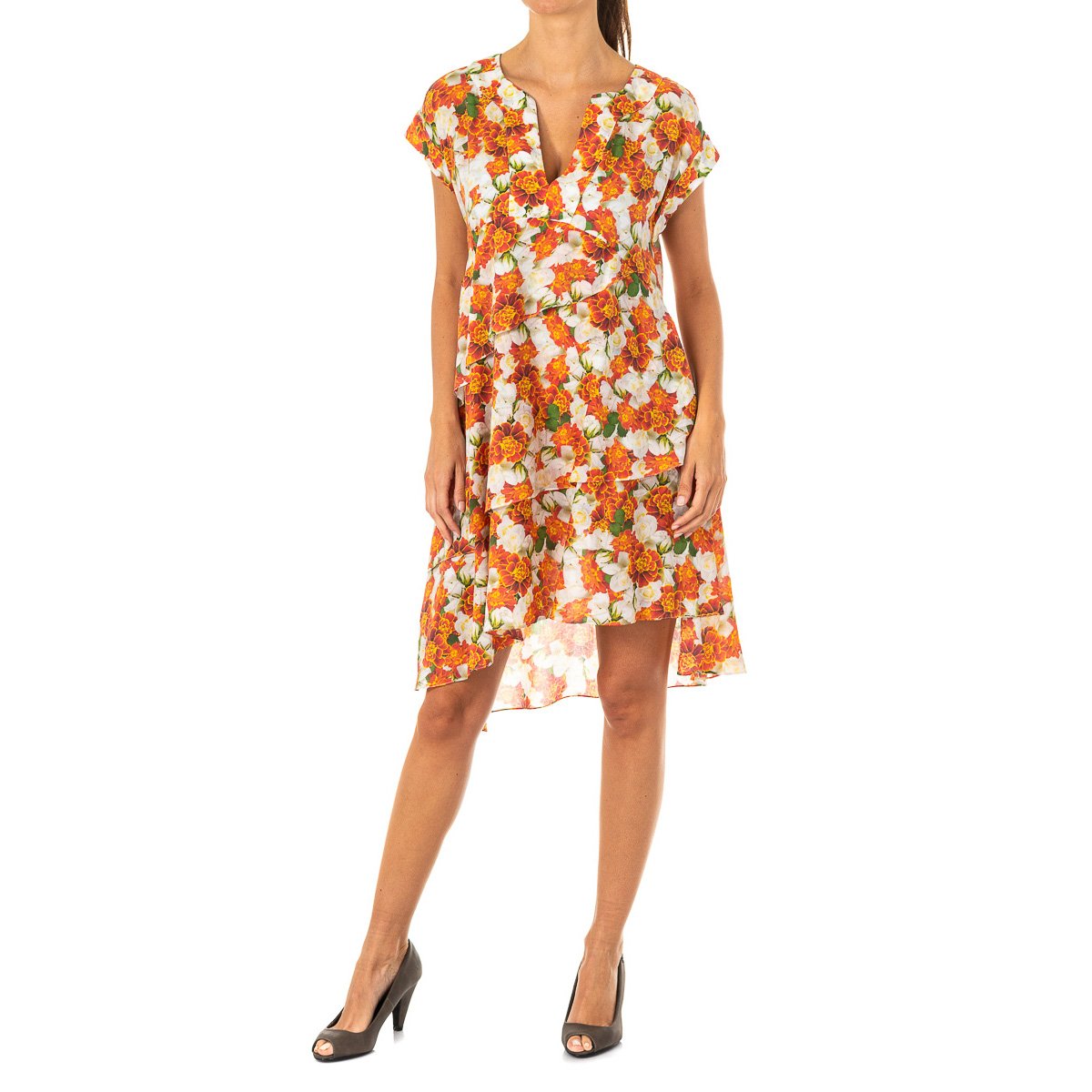maxi kleid mit v ausschnitt