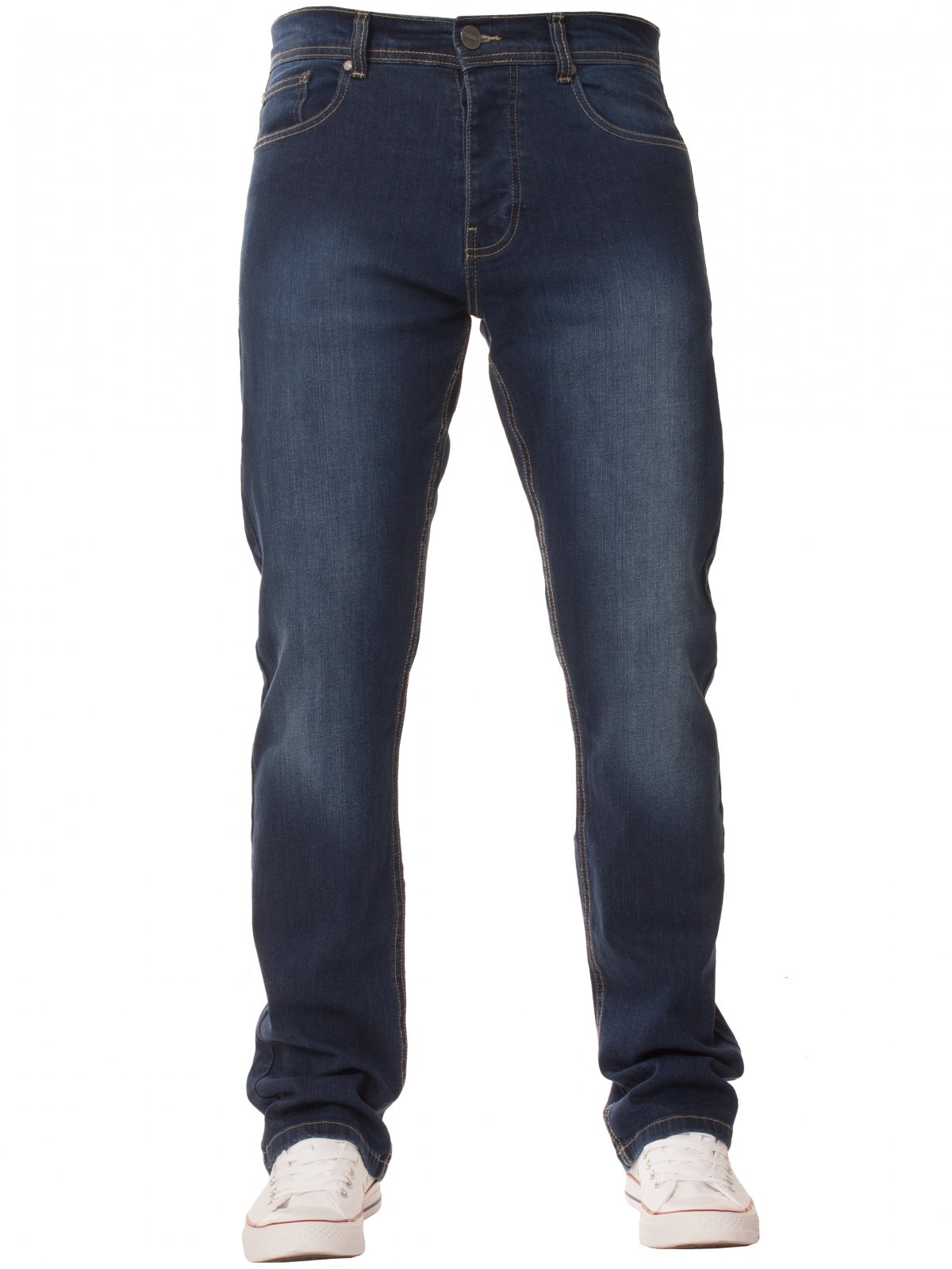 Enzo Men's Regular Fit Stretch Denim Jeans
