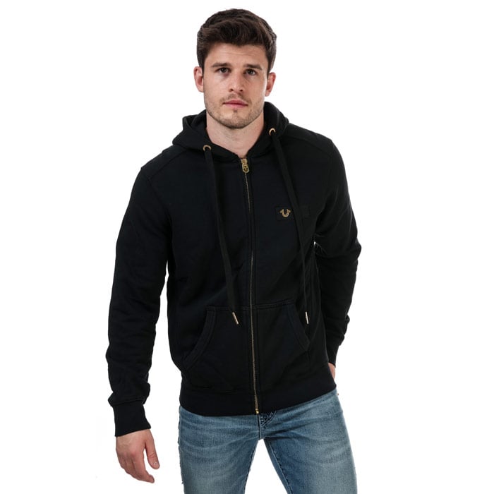 True Religion Men's Horseshoe Zip Hoodie in Black