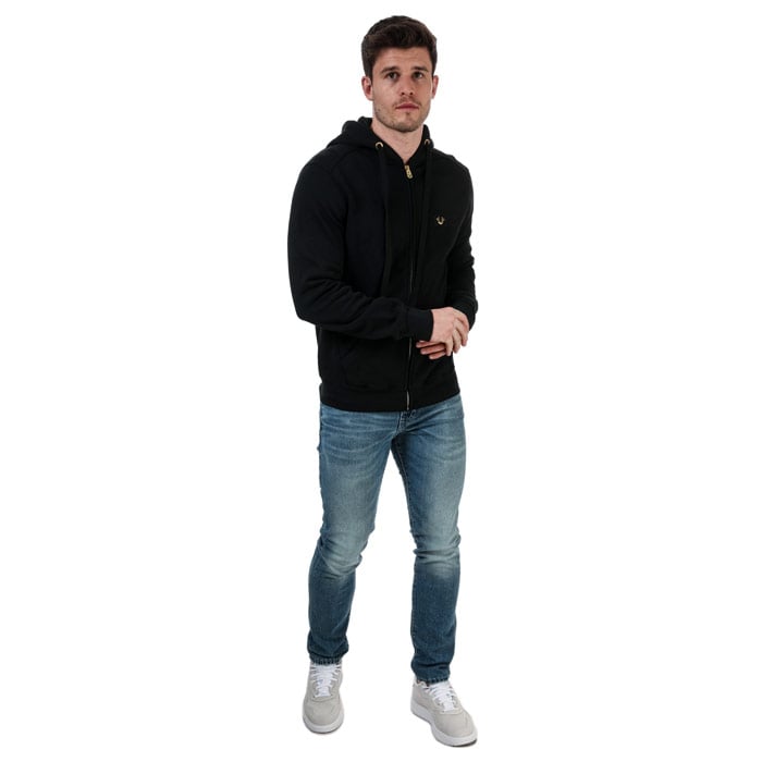 True Religion Men's Horseshoe Zip Hoodie in Black