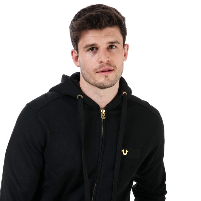 True Religion Men's Horseshoe Zip Hoodie in Black