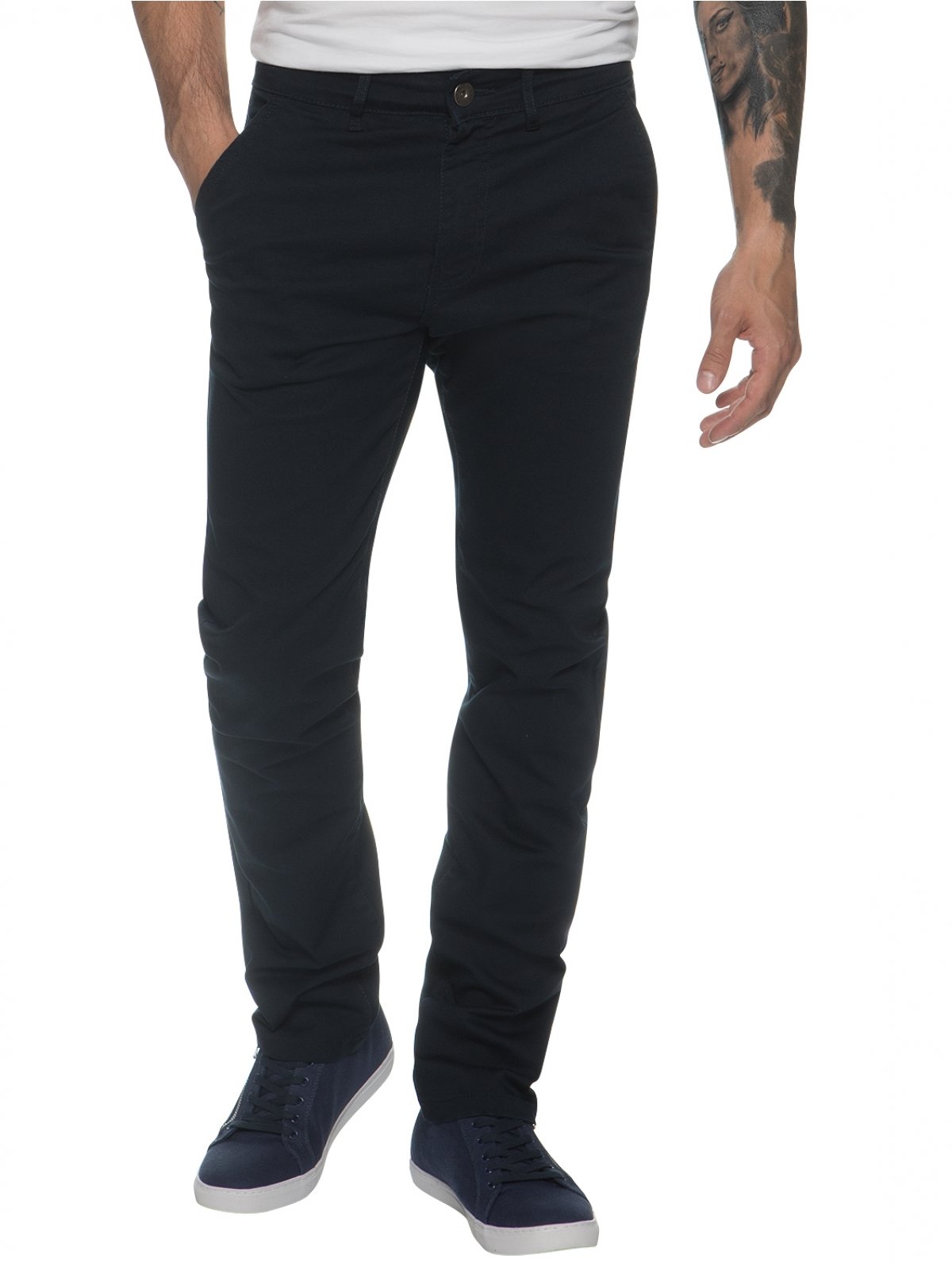 Enzo Men's Chinos Slim Fit Stretch Jeans