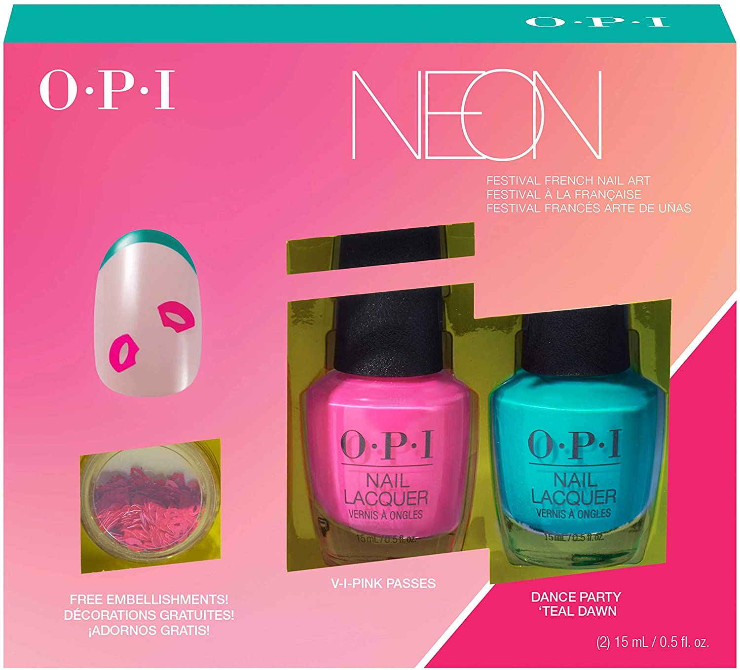 OPI NEON Collection Nail Art Duo DANCE PARTY 4pc Set