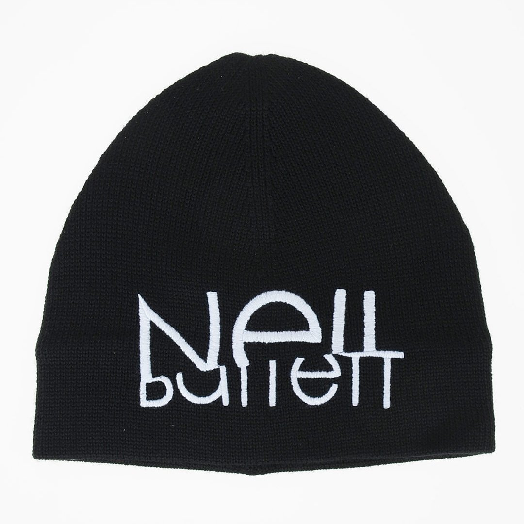 Neil Barrett Sliced Logo Beanie Black Hat