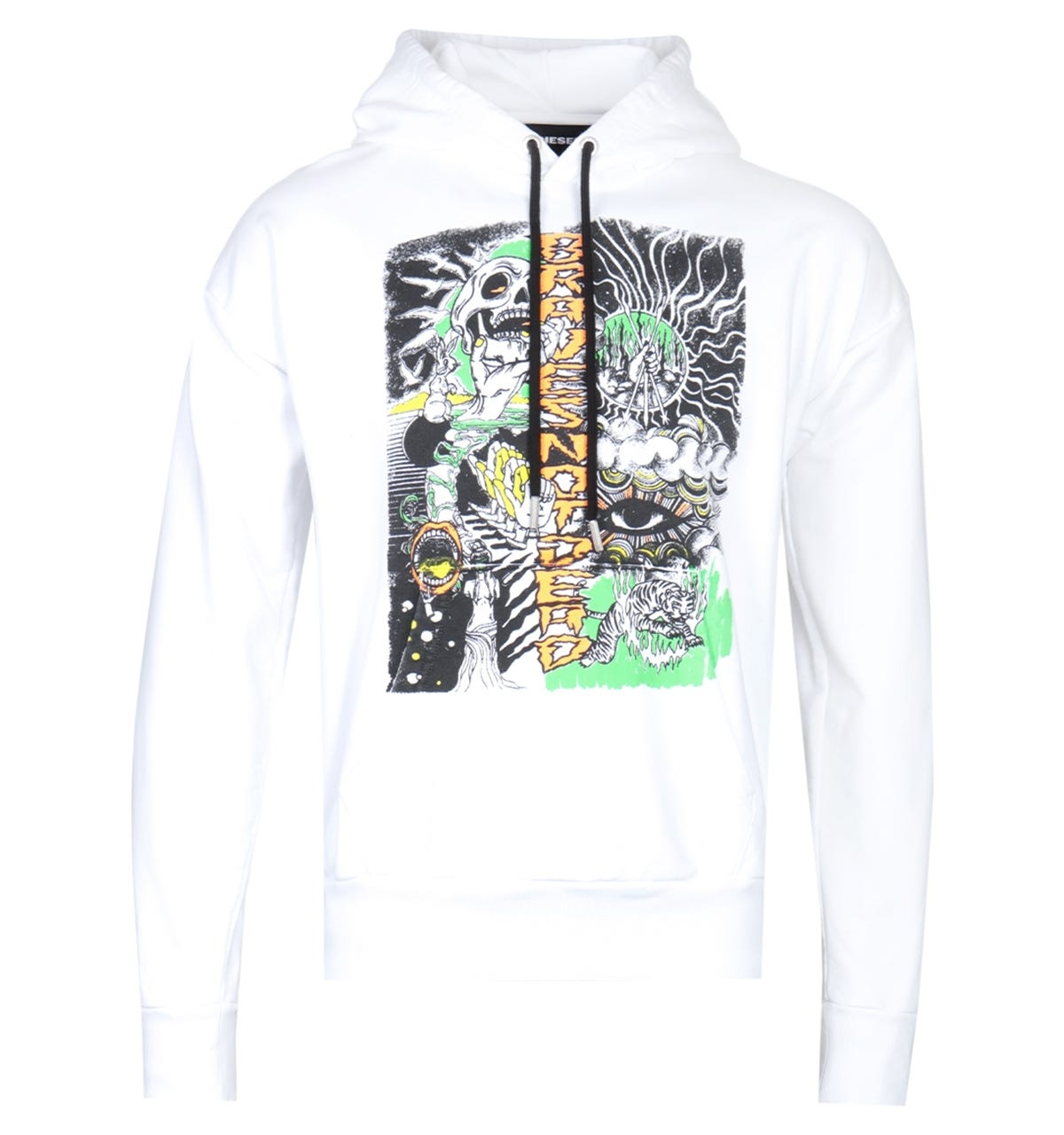 Diesel S ALBY D1 Sketch Print White Hoodie