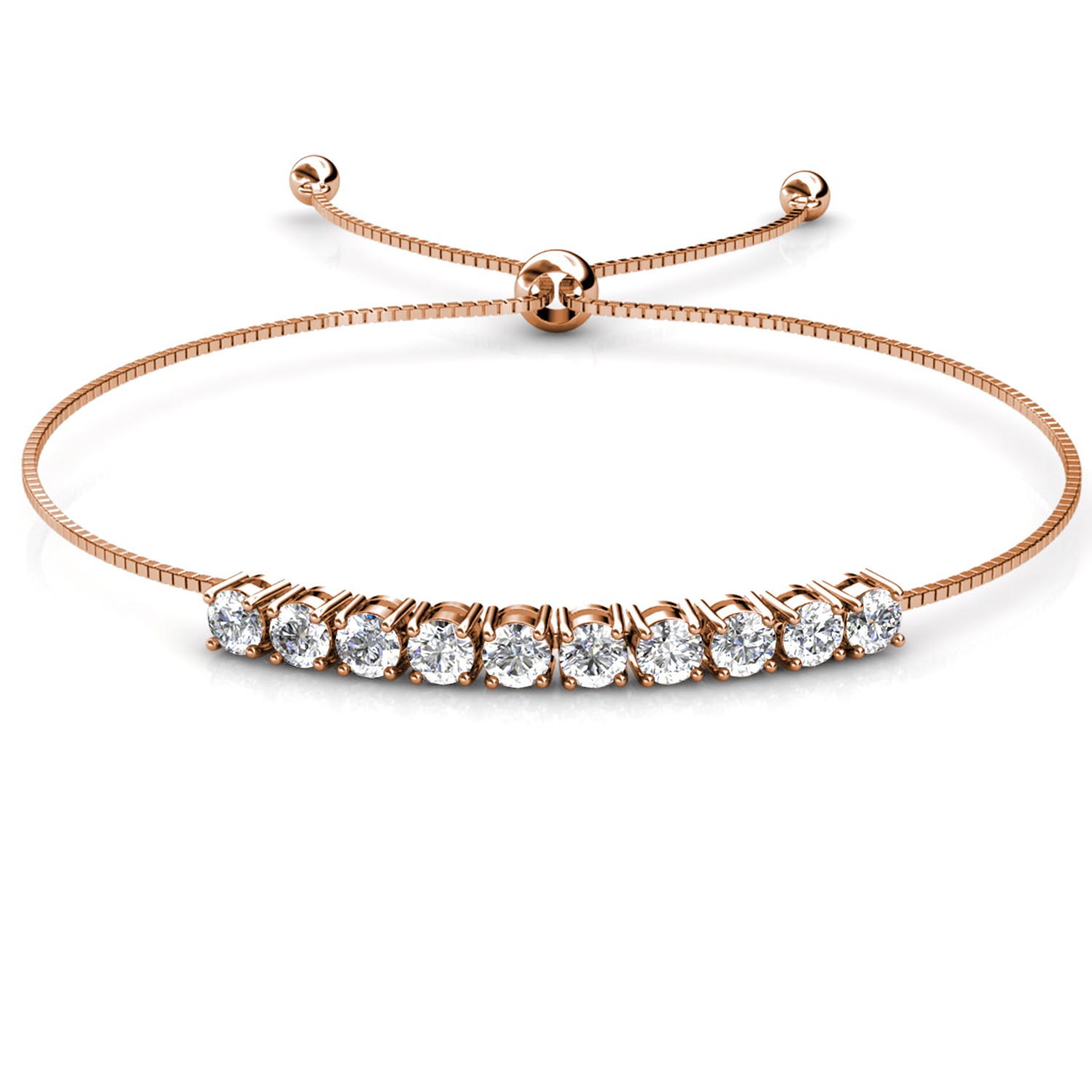Crystal Mia armbanden - roségoud en kristal