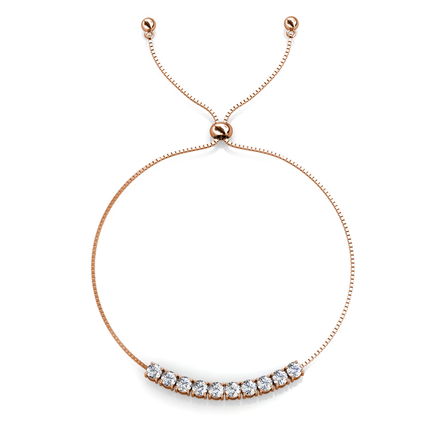Crystal Mia armbanden - roségoud en kristal