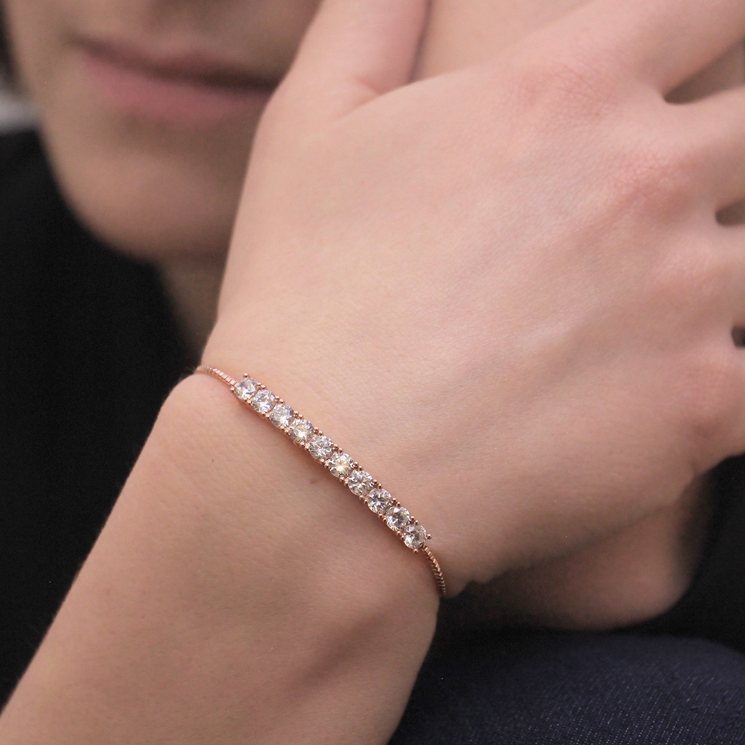 Crystal Mia armbanden - roségoud en kristal