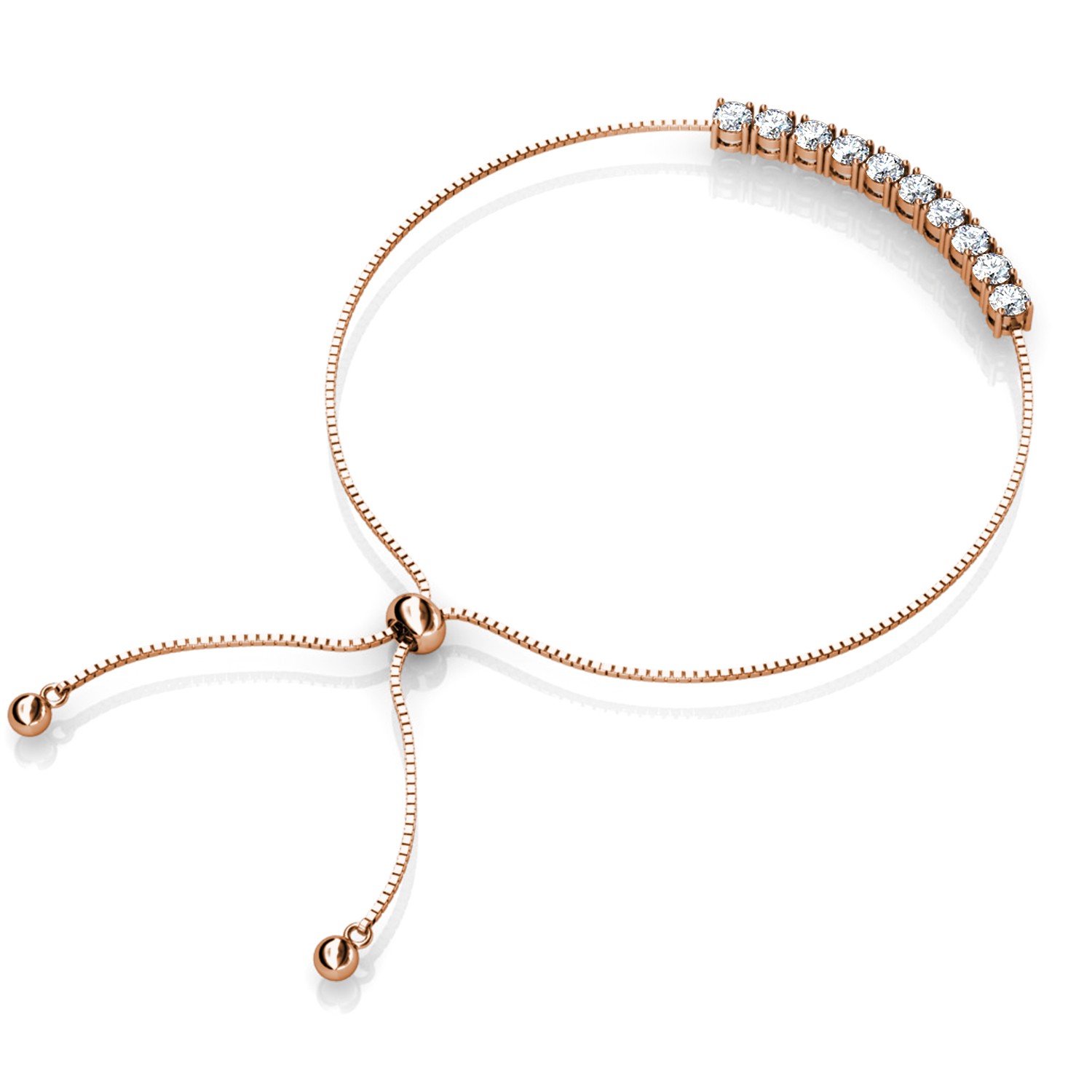 Crystal Mia armbanden - roségoud en kristal
