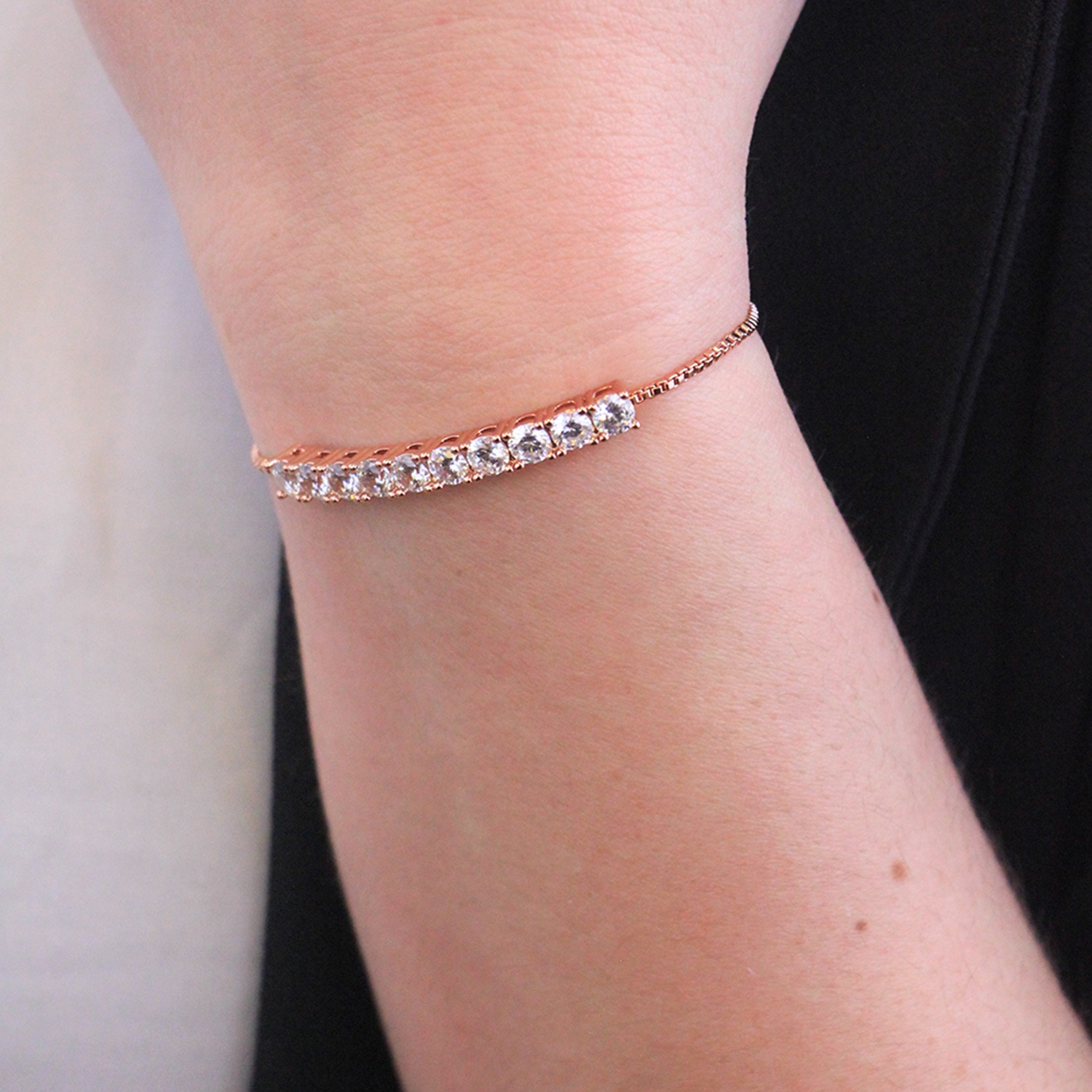 Crystal Mia armbanden - roségoud en kristal