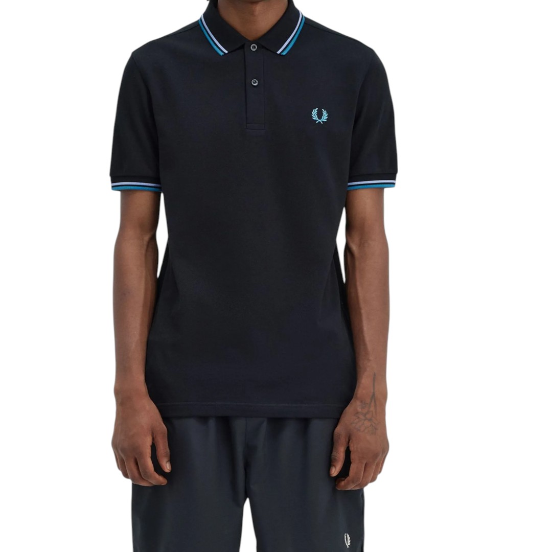 Fred Perry M3600 Twin Tipped Poloshirt in Zwart
